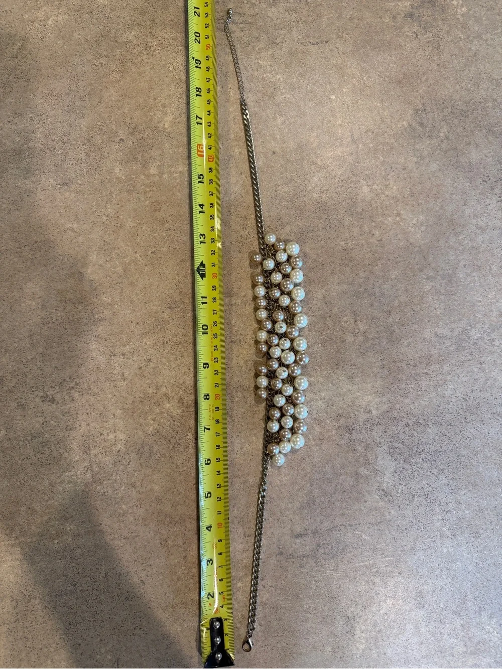 Pearl Cluster Statement Necklace - Champagne and Ivory 21” adjustable
